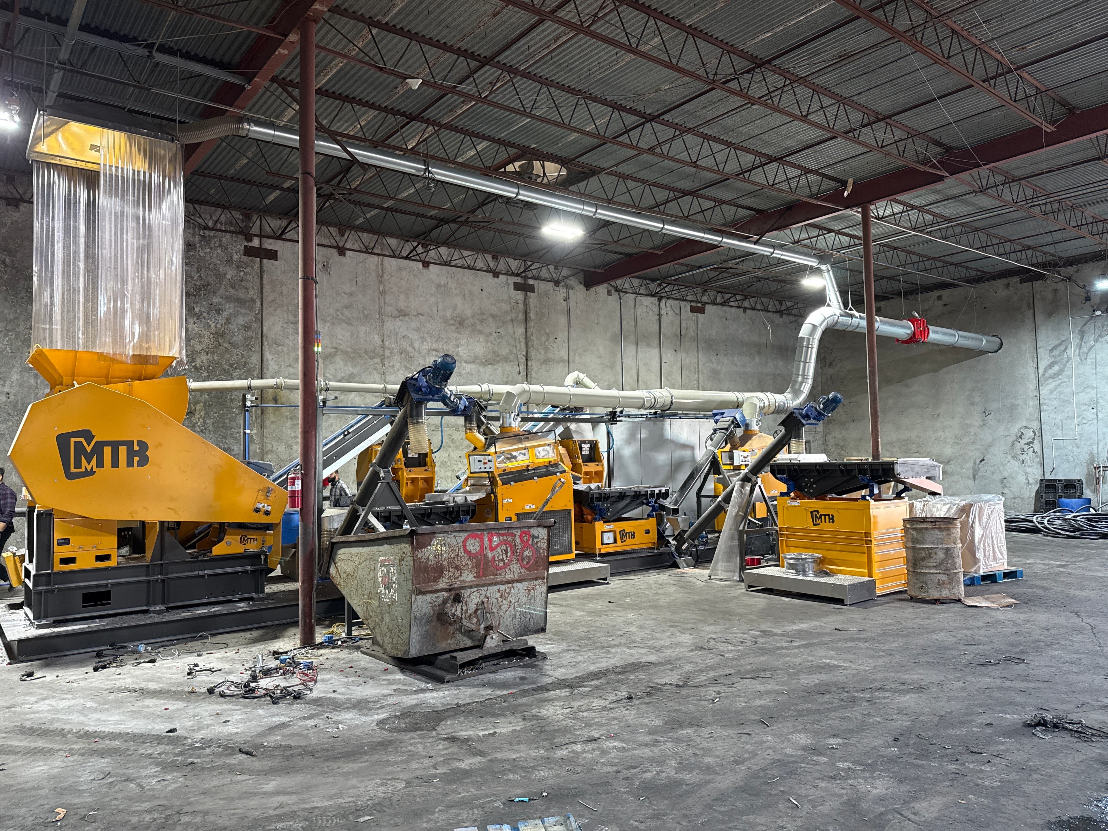 Wire chopper processing copper cable at Chopworks facility